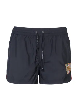 Dolce & Gabbana Logo Patch Drawstring Swim Trunks