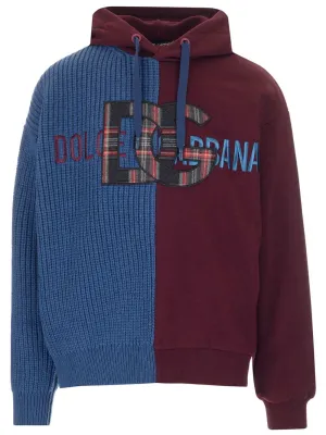 Dolce & Gabbana Logo Patched Knitted Hoodie
