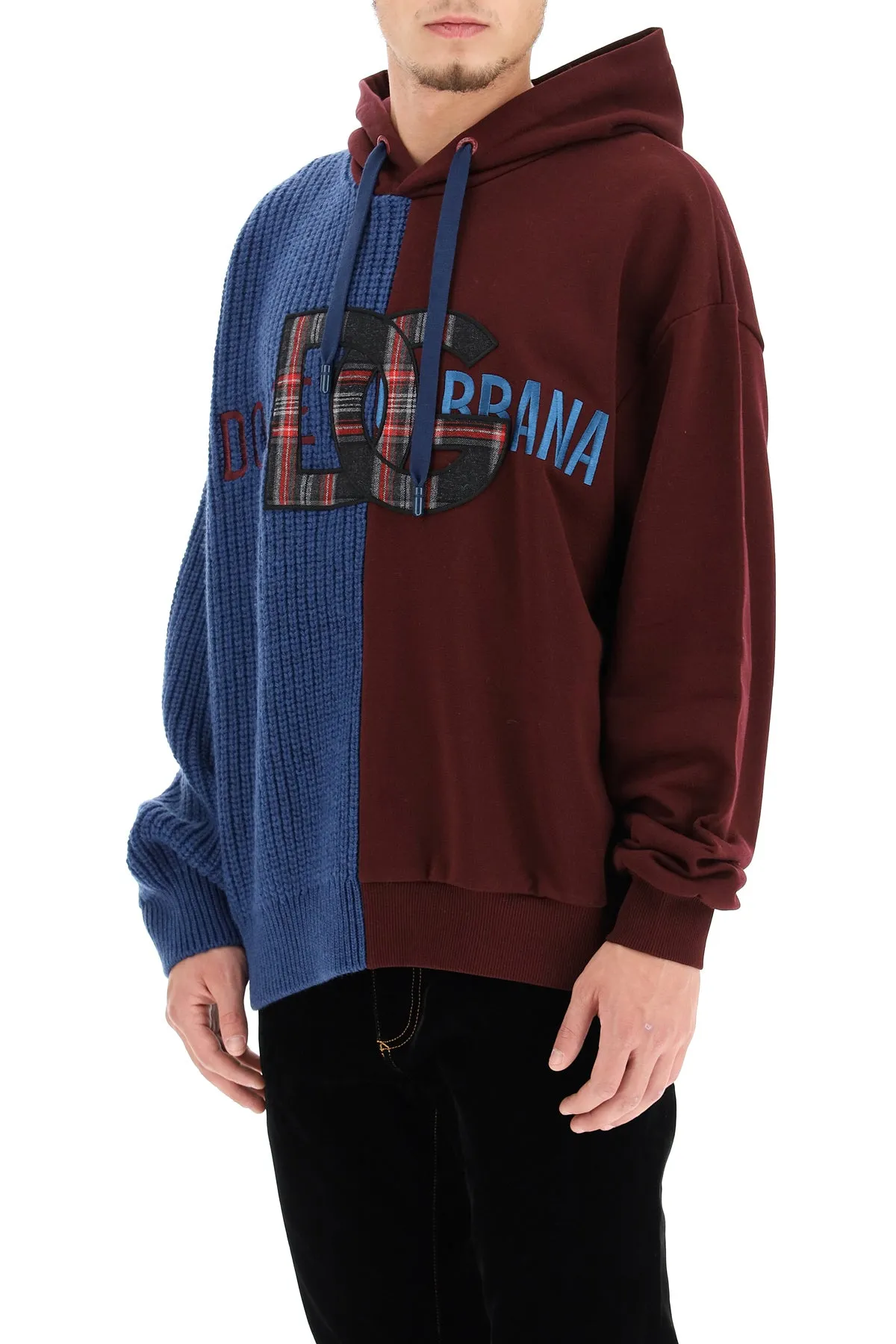 Dolce & Gabbana Logo Patched Knitted Hoodie