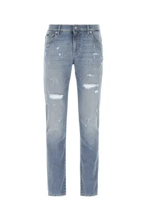 Dolce & Gabbana Logo Plaque Distressed Jeans