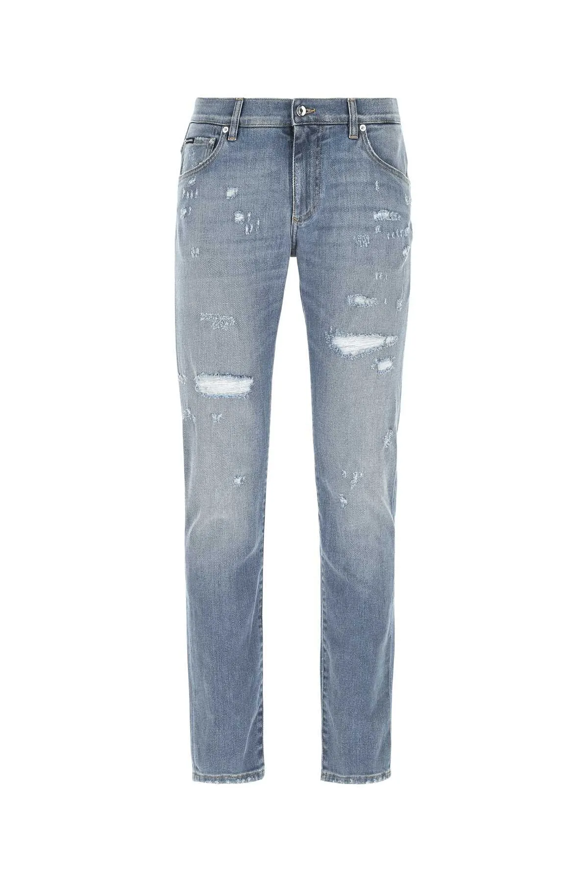 Dolce & Gabbana Logo Plaque Distressed Jeans