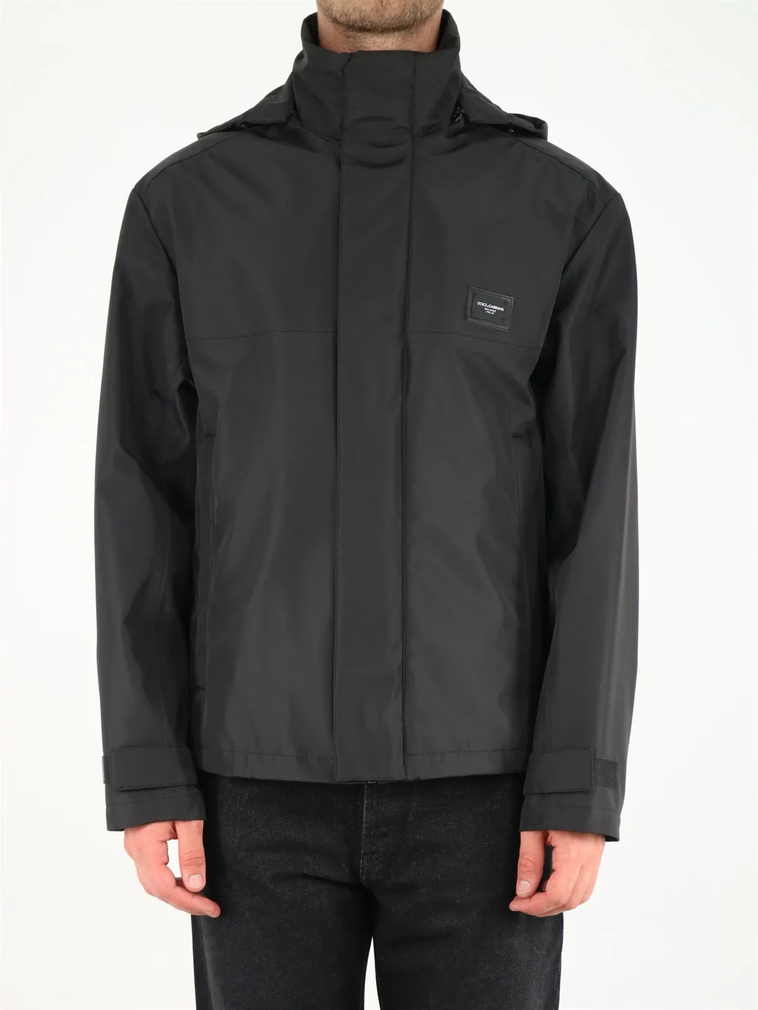 Dolce & Gabbana Logo Plaque Hooded Jacket