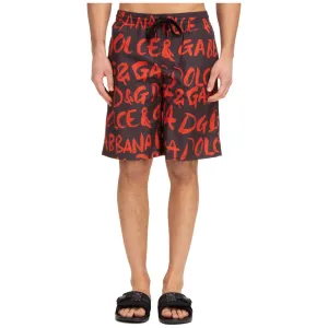 Dolce & Gabbana Logo Printed Drawstring Swim Trunks