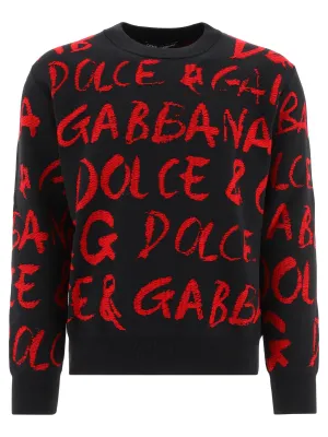 Dolce & Gabbana Logo Printed Knitted Jumper