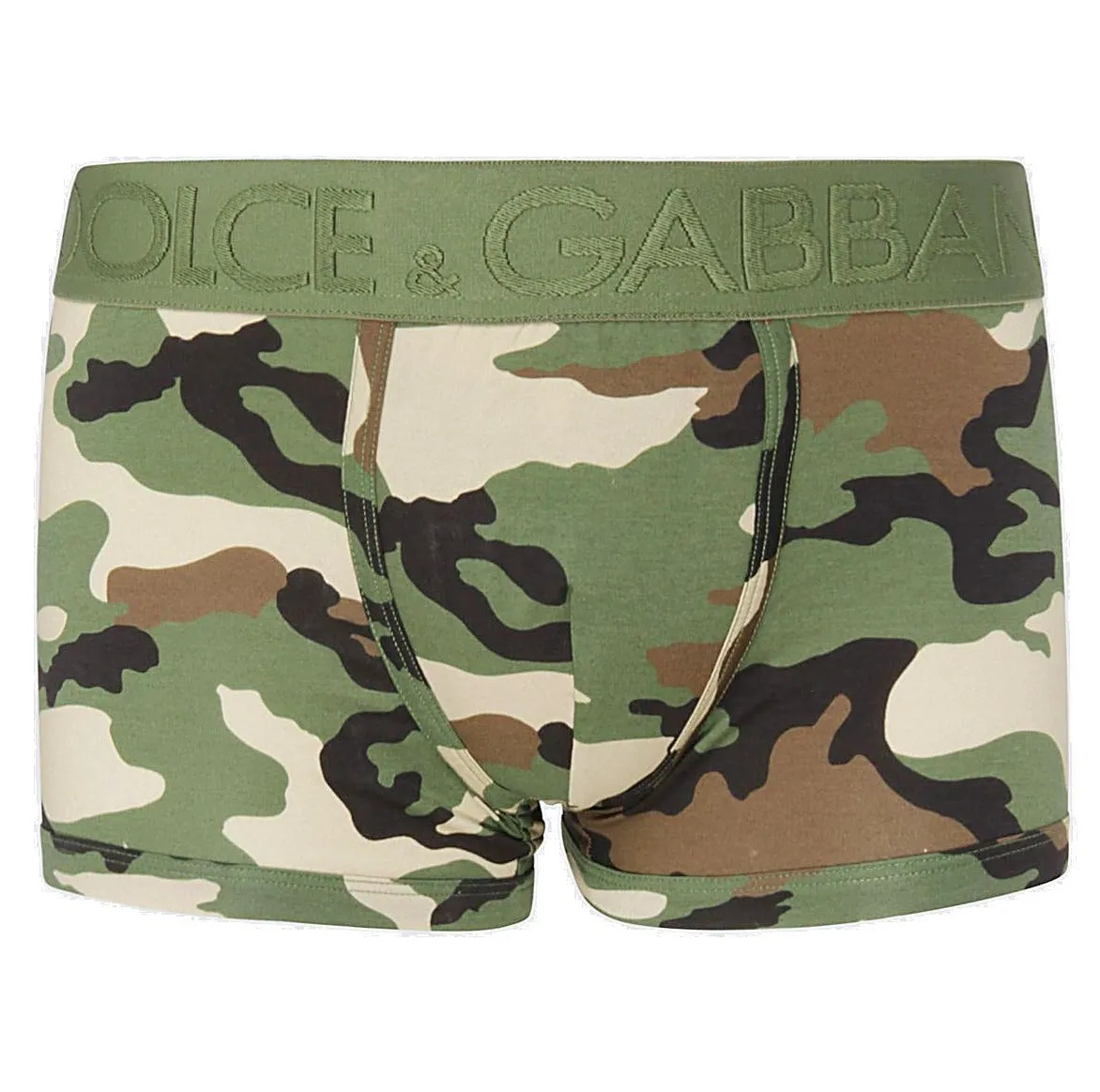 Dolce & Gabbana Logo Waistband Camouflage Printed Boxers