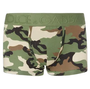 Dolce & Gabbana Logo Waistband Camouflage Printed Boxers