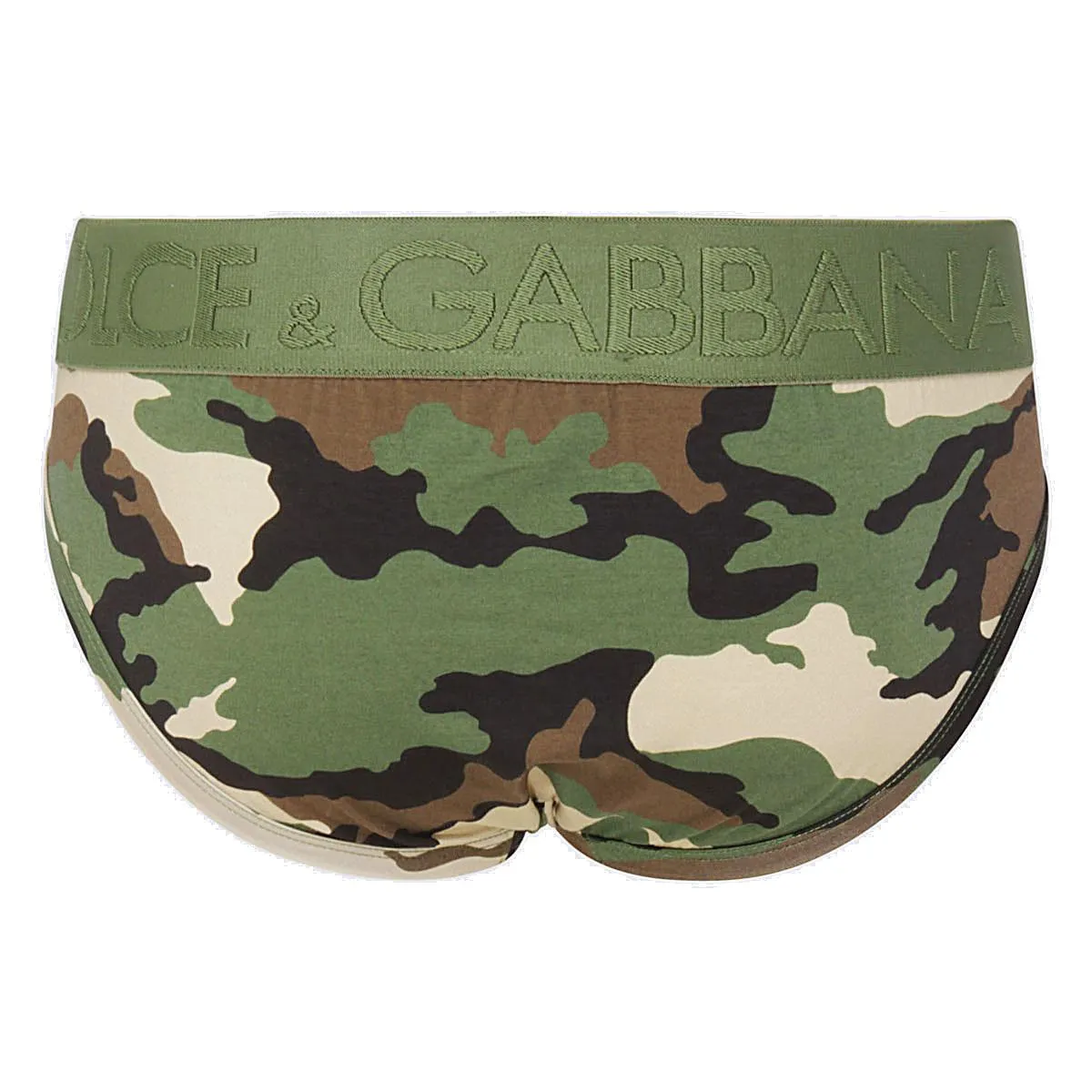 Dolce & Gabbana Logo Waistband Camouflage Printed Briefs