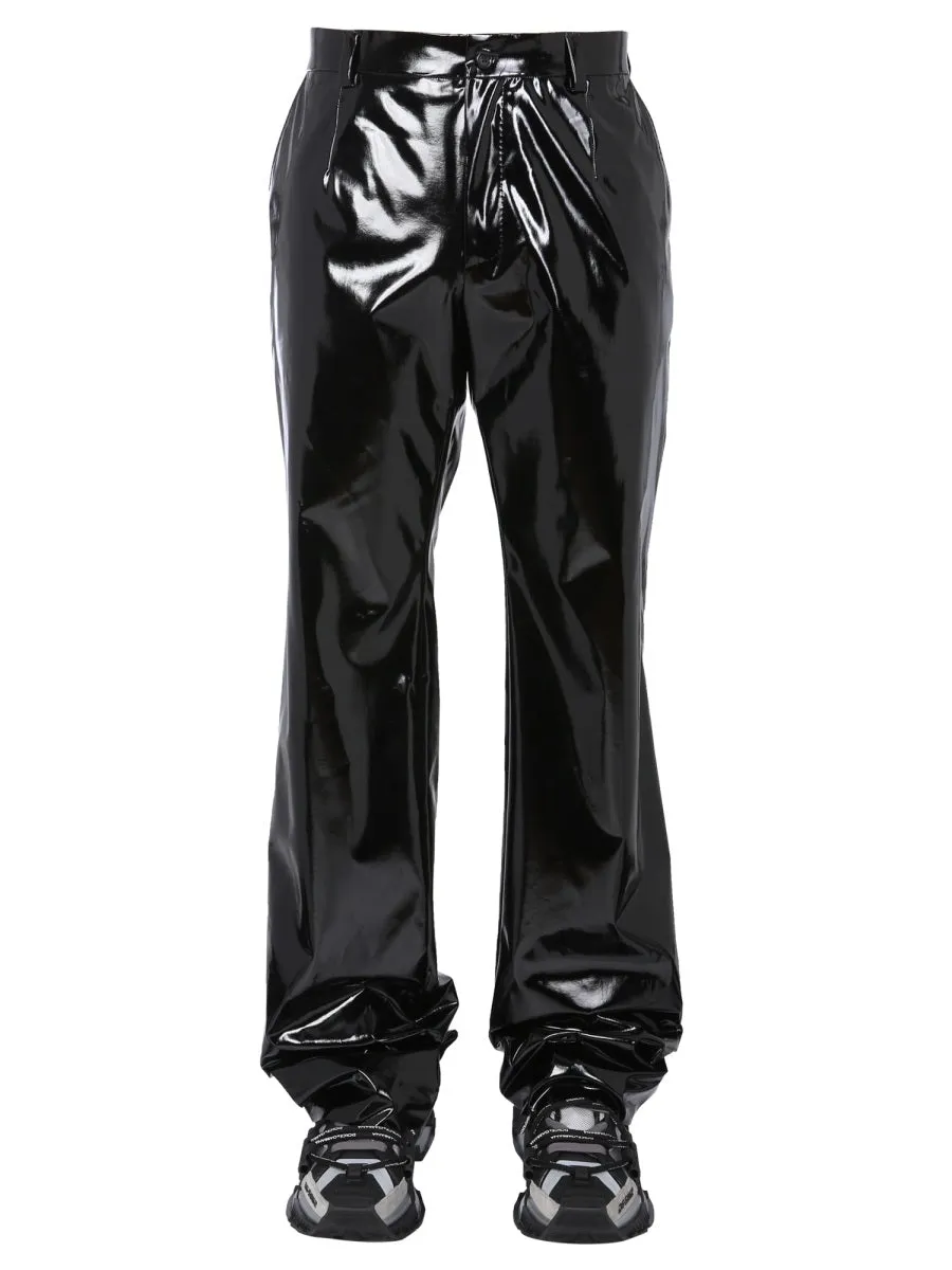 Dolce & Gabbana Metallic Straight-Leg Pants