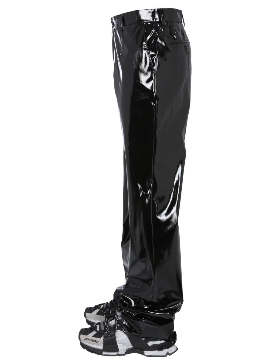 Dolce & Gabbana Metallic Straight-Leg Pants