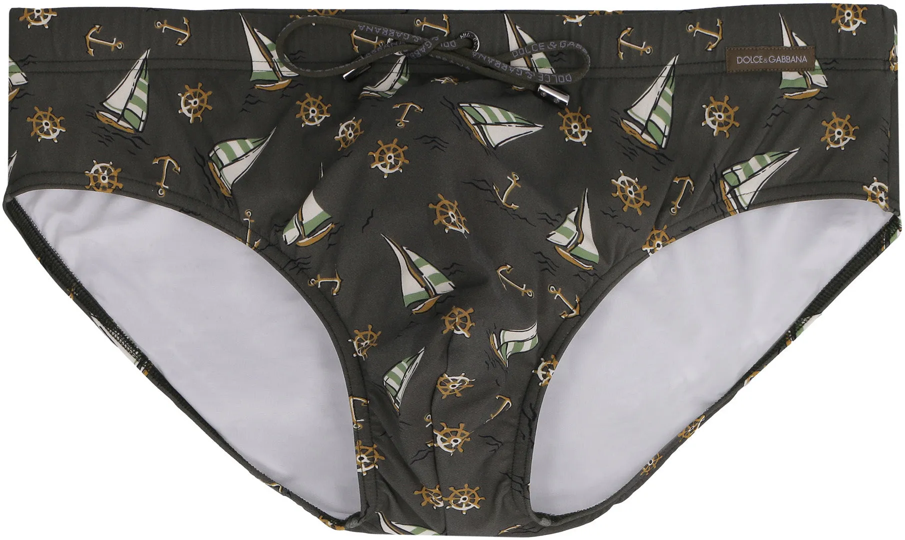 Dolce & Gabbana Printed Drawstring Swim Briefs