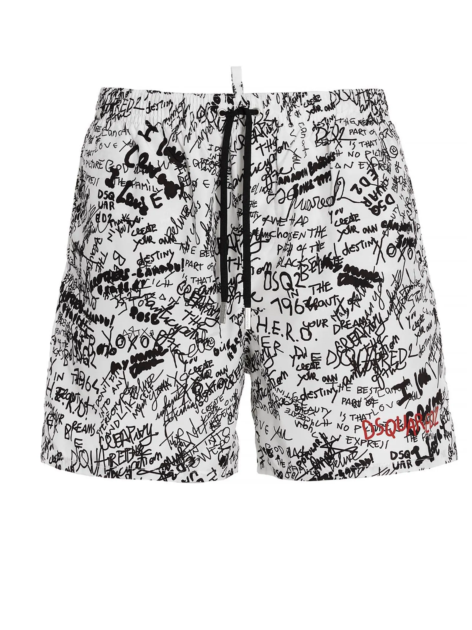 Dsquared2 Allover Graffiti Printed Swim Shorts