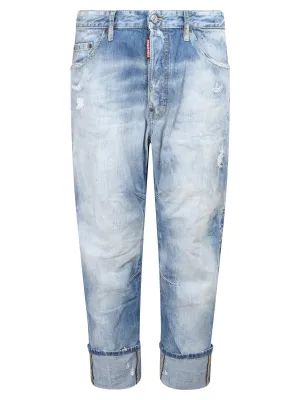 Dsquared2 Bleached Logo Patch Tapered Jeans