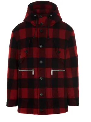 Dsquared2 Checked Single-Breasted Buttoned Coat
