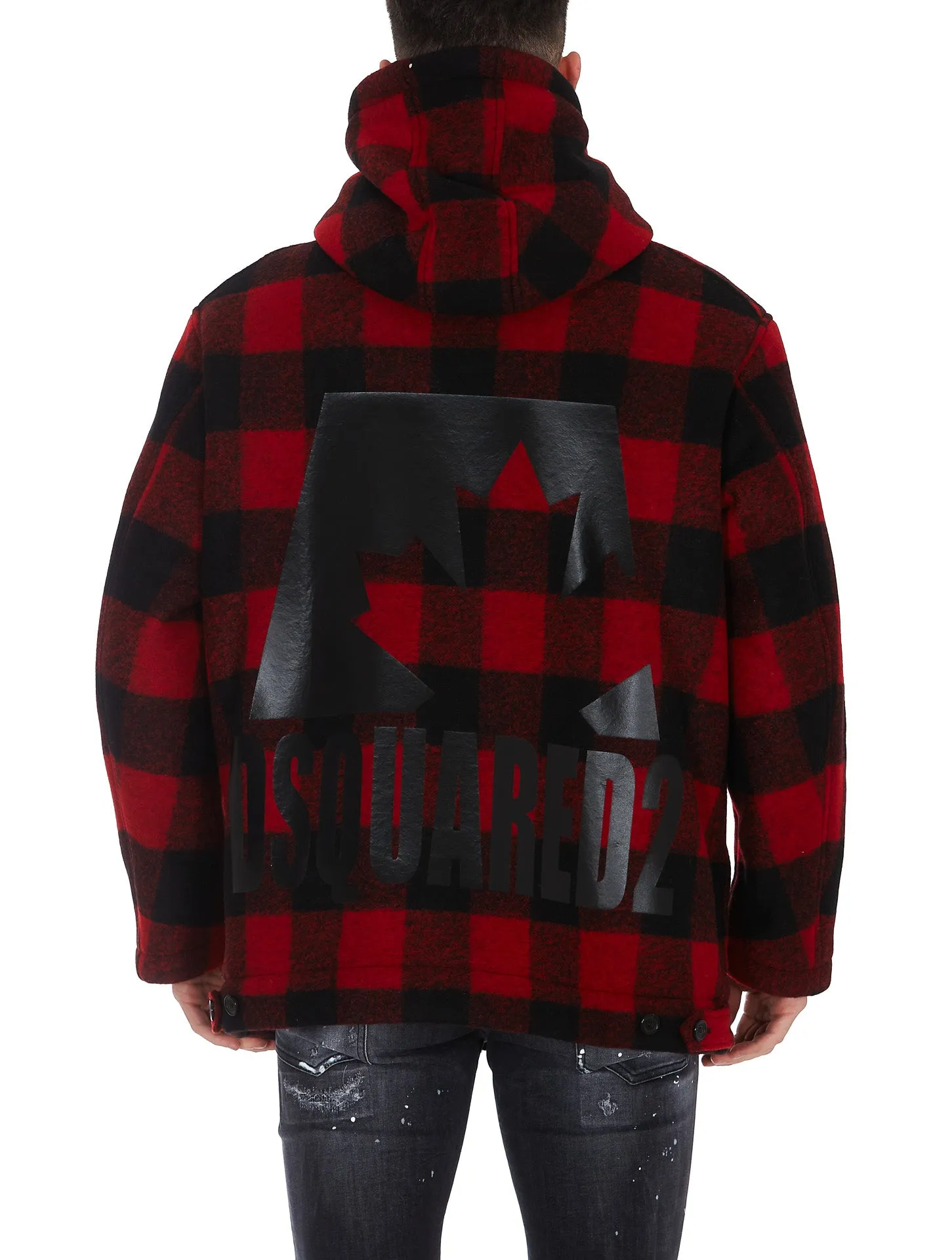 Dsquared2 Checked Single-Breasted Buttoned Coat