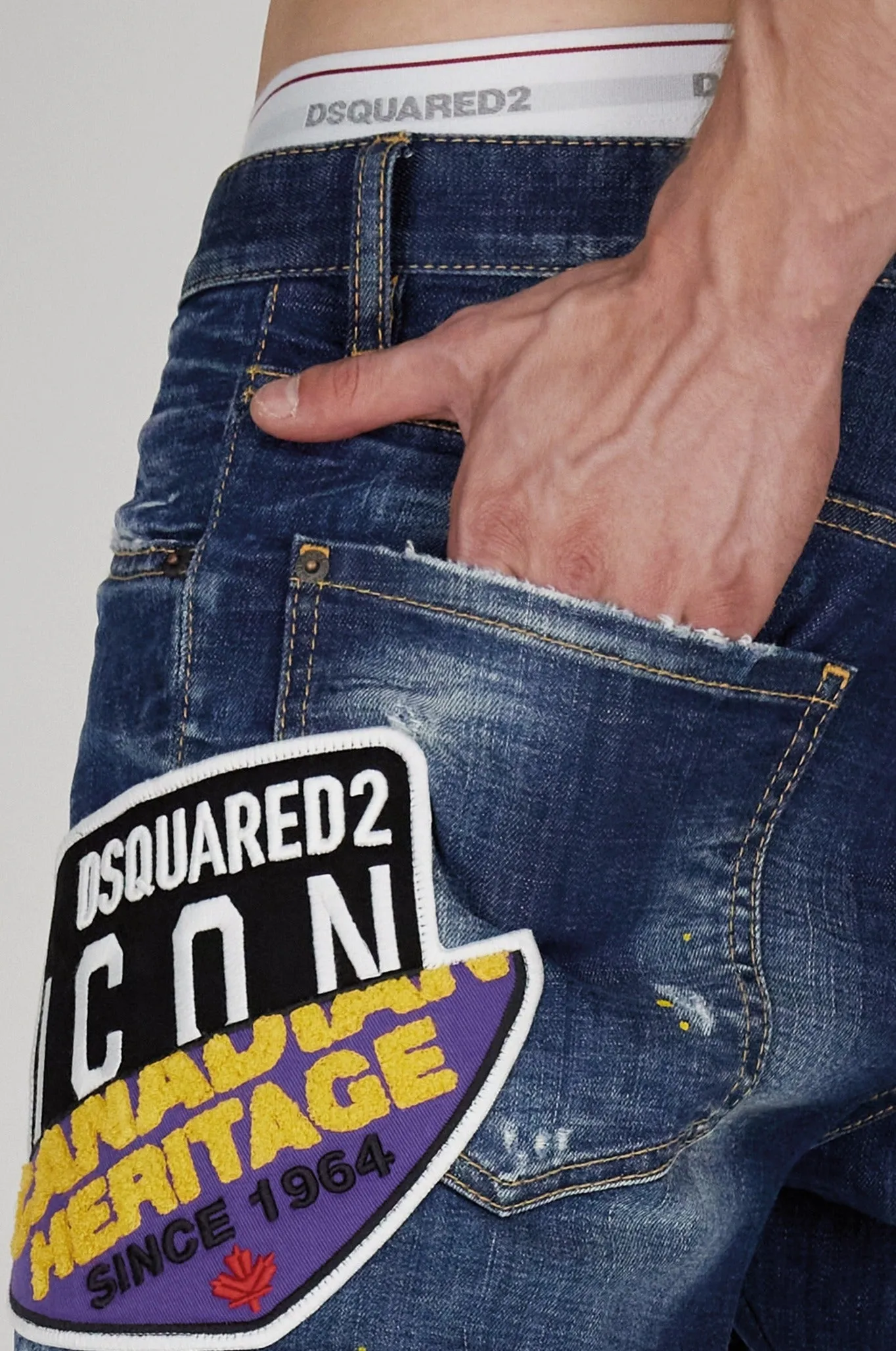 Dsquared2 Distressed Icon Patched Jeans