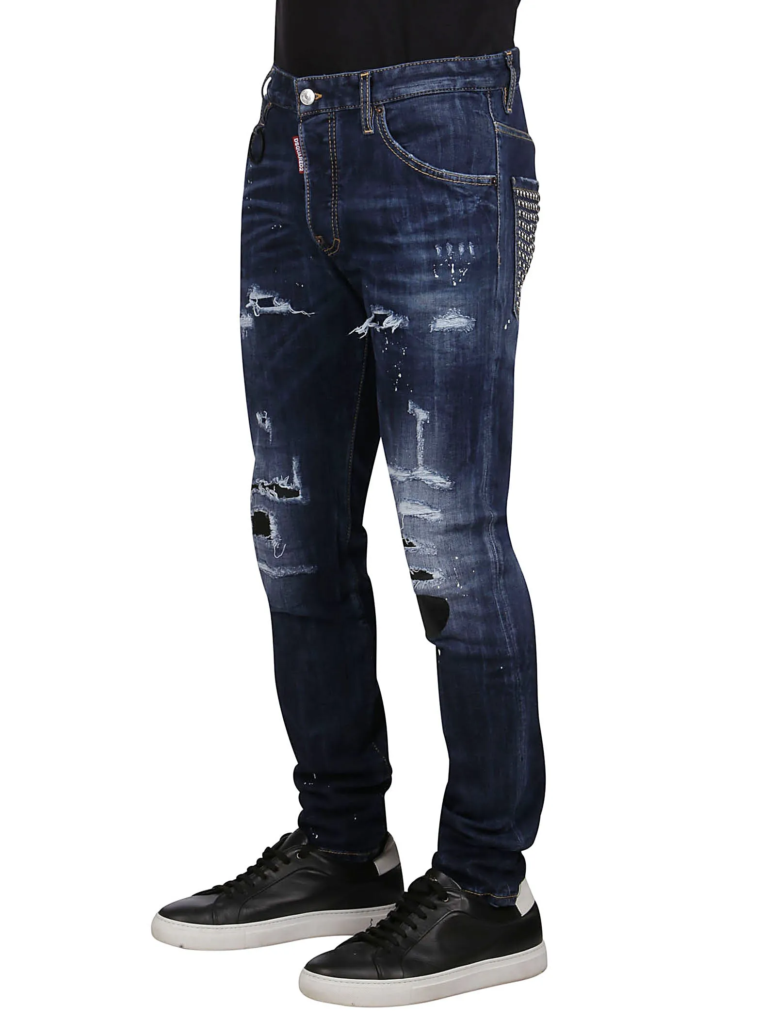 Dsquared2 Distressed Studded Pocket Jeans