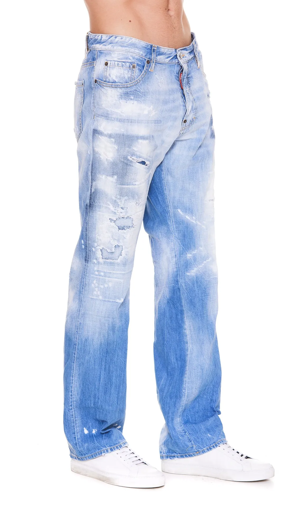 Dsquared2 Distressed Wide Leg Jeans