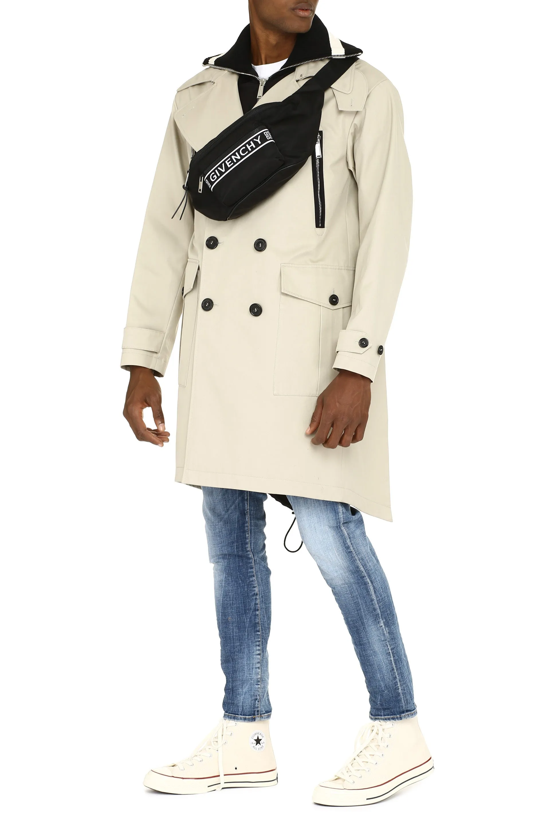 Dsquared2 Double Breasted Layered Trench Coat