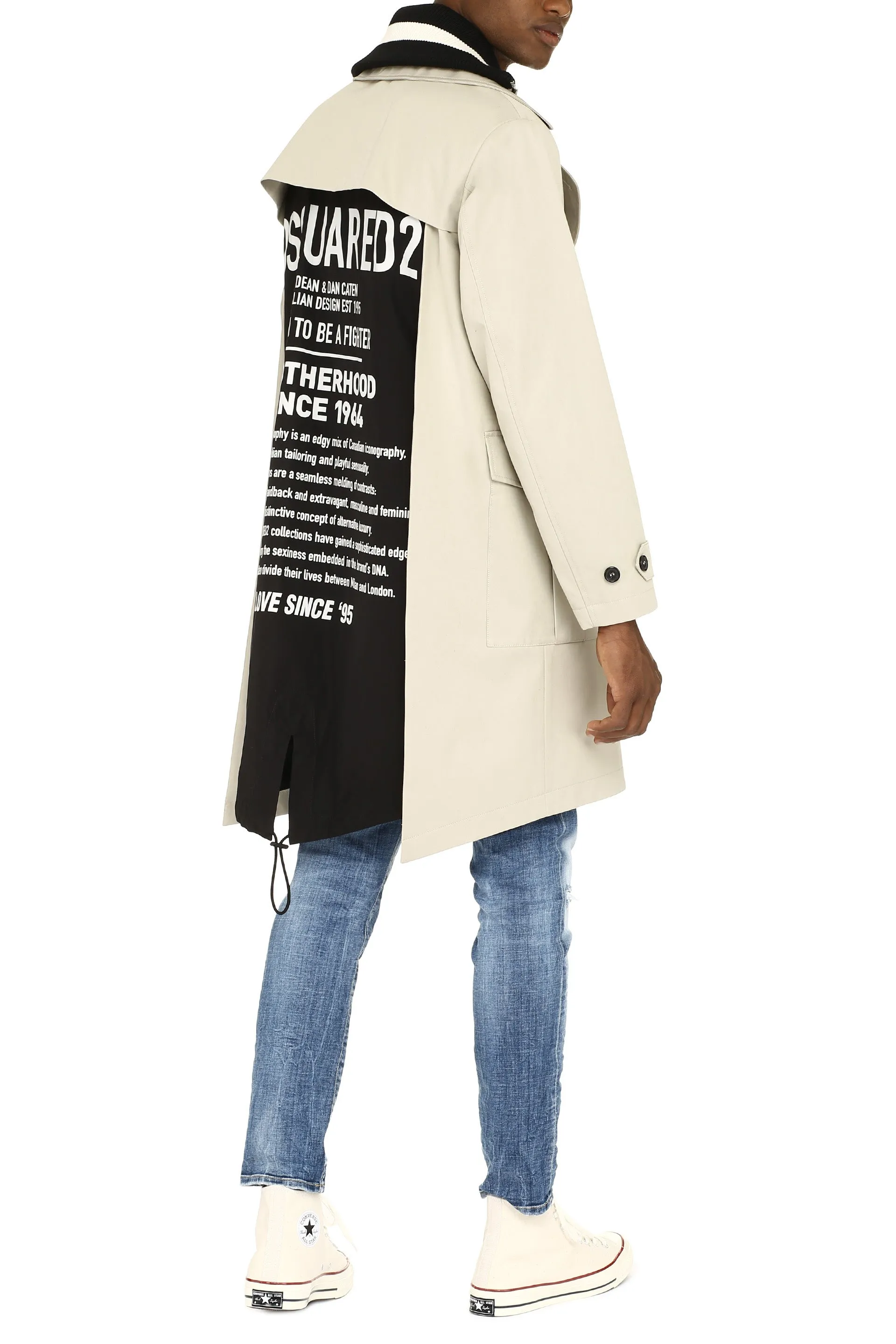 Dsquared2 Double Breasted Layered Trench Coat