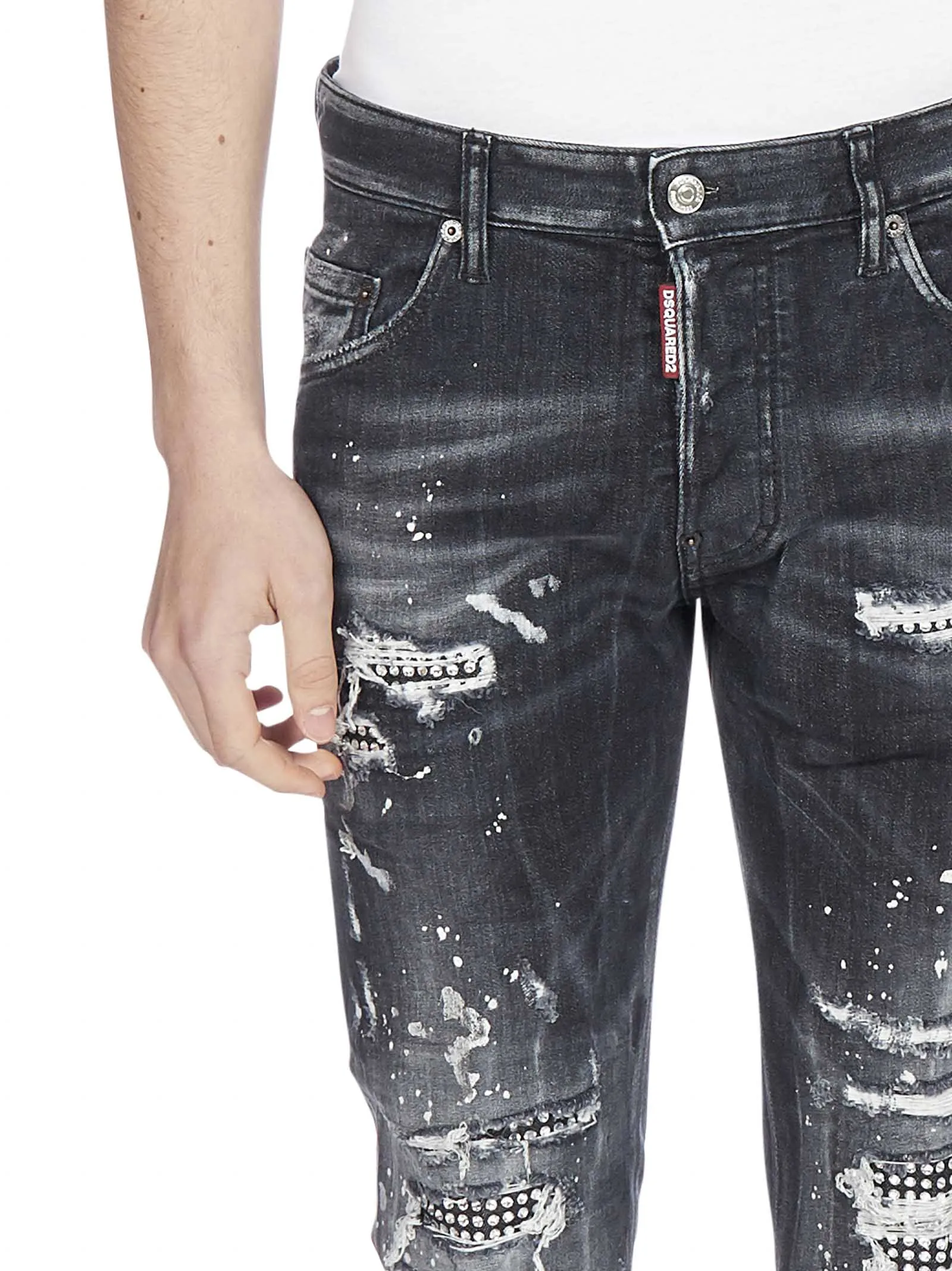 Dsquared2 Embellished Distressed Jeans
