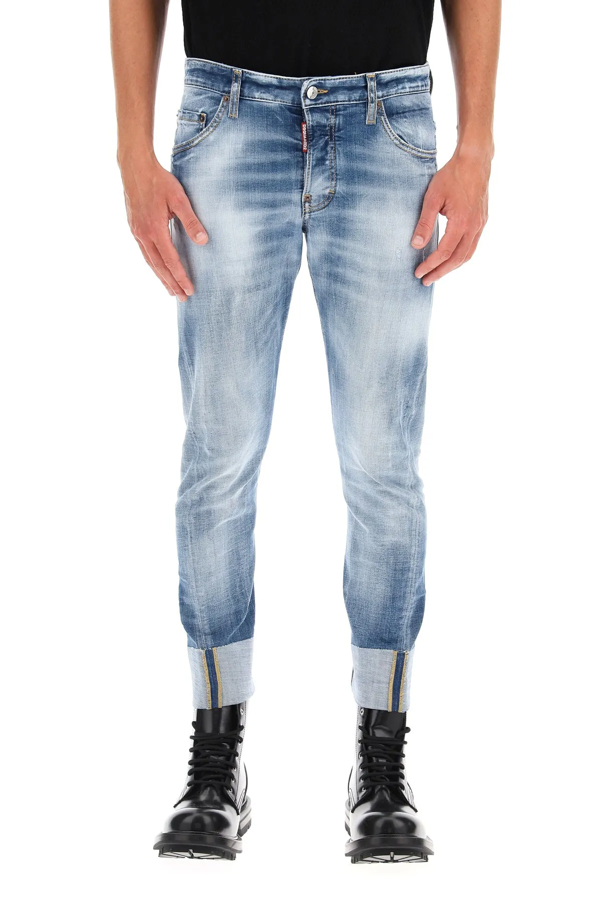 Dsquared2 Faded Effect Cropped Jeans