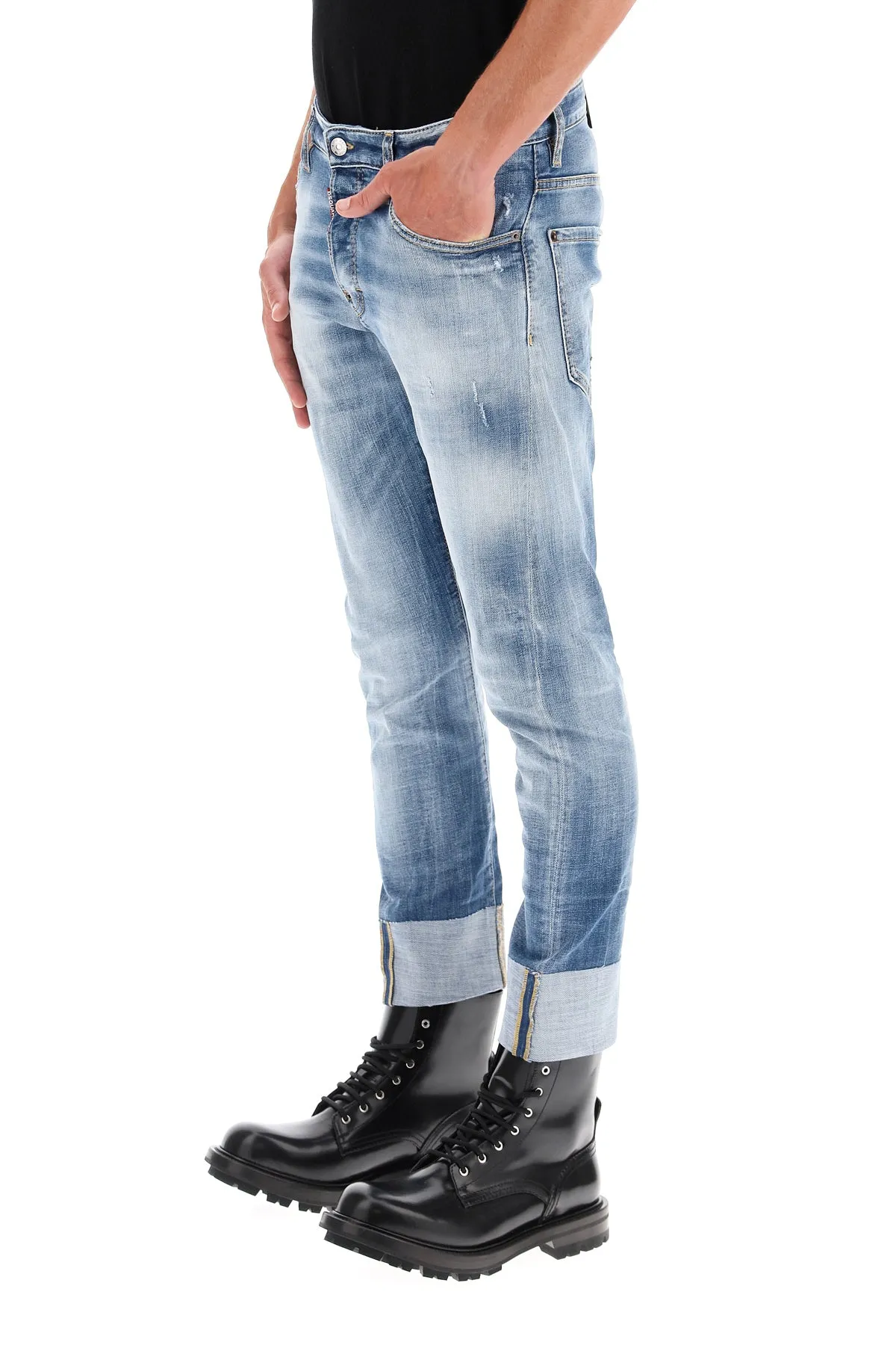 Dsquared2 Faded Effect Cropped Jeans