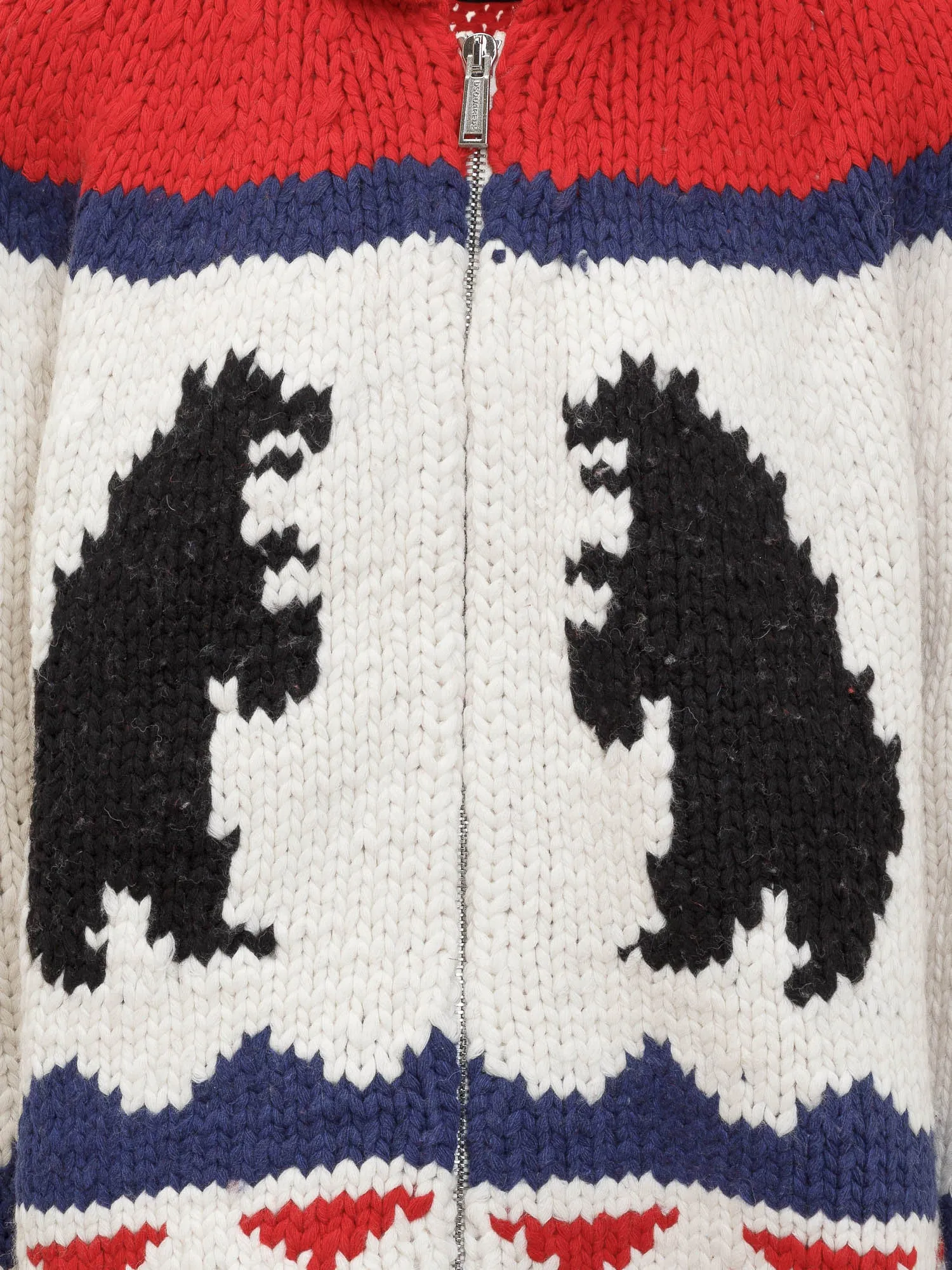 Dsquared2 Intarsia Knit Zipped Sweater