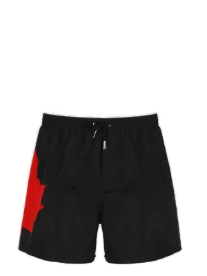 Dsquared2 Leaf Logo Printed Swim Shorts