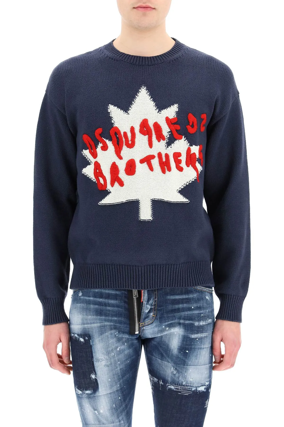 Dsquared2 Logo Embroidered Knitted Jumper