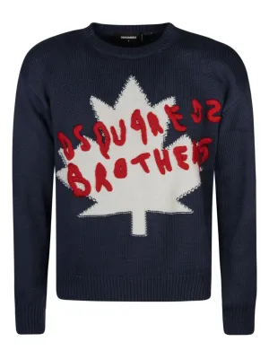 Dsquared2 Logo Embroidered Knitted Jumper