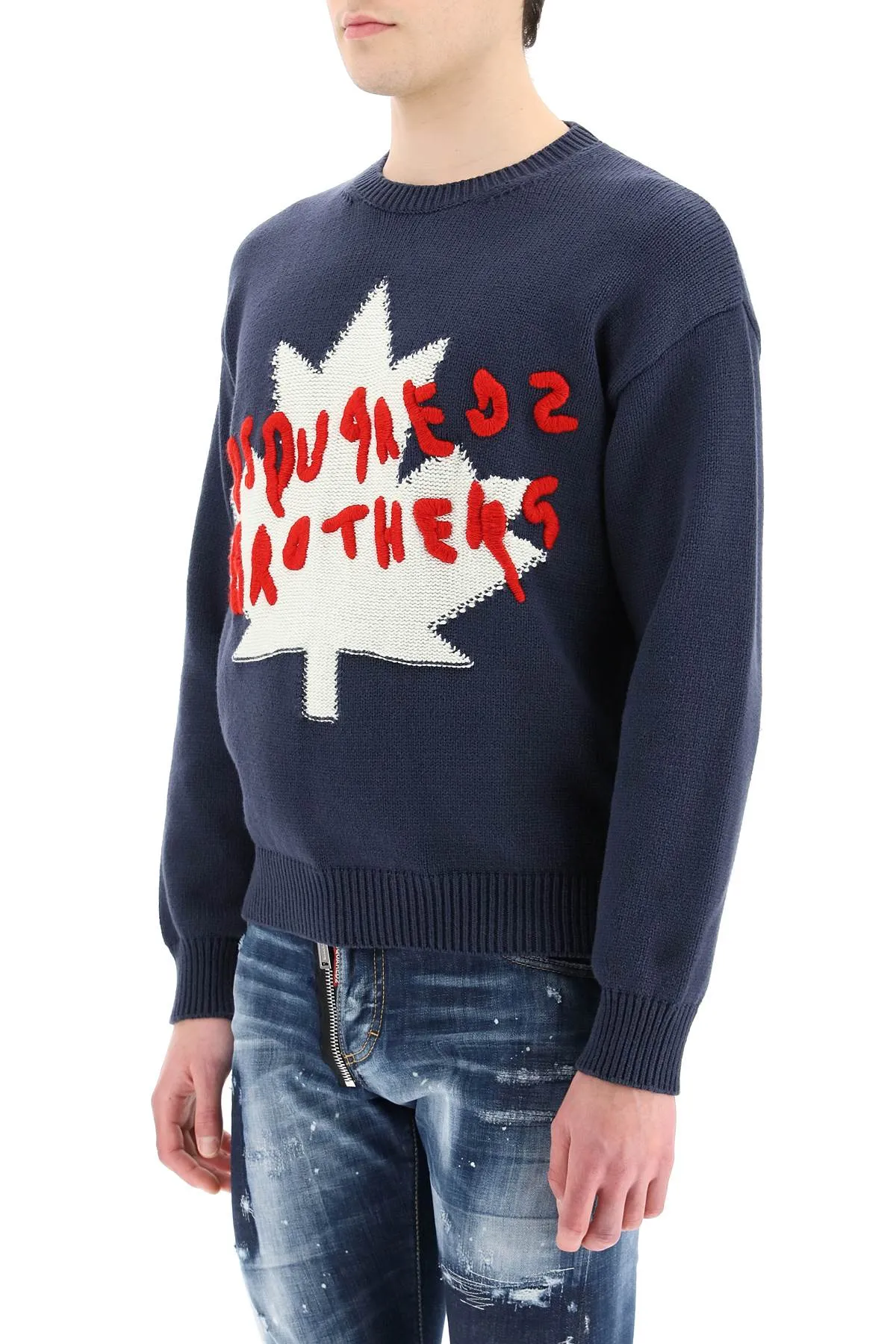 Dsquared2 Logo Embroidered Knitted Jumper