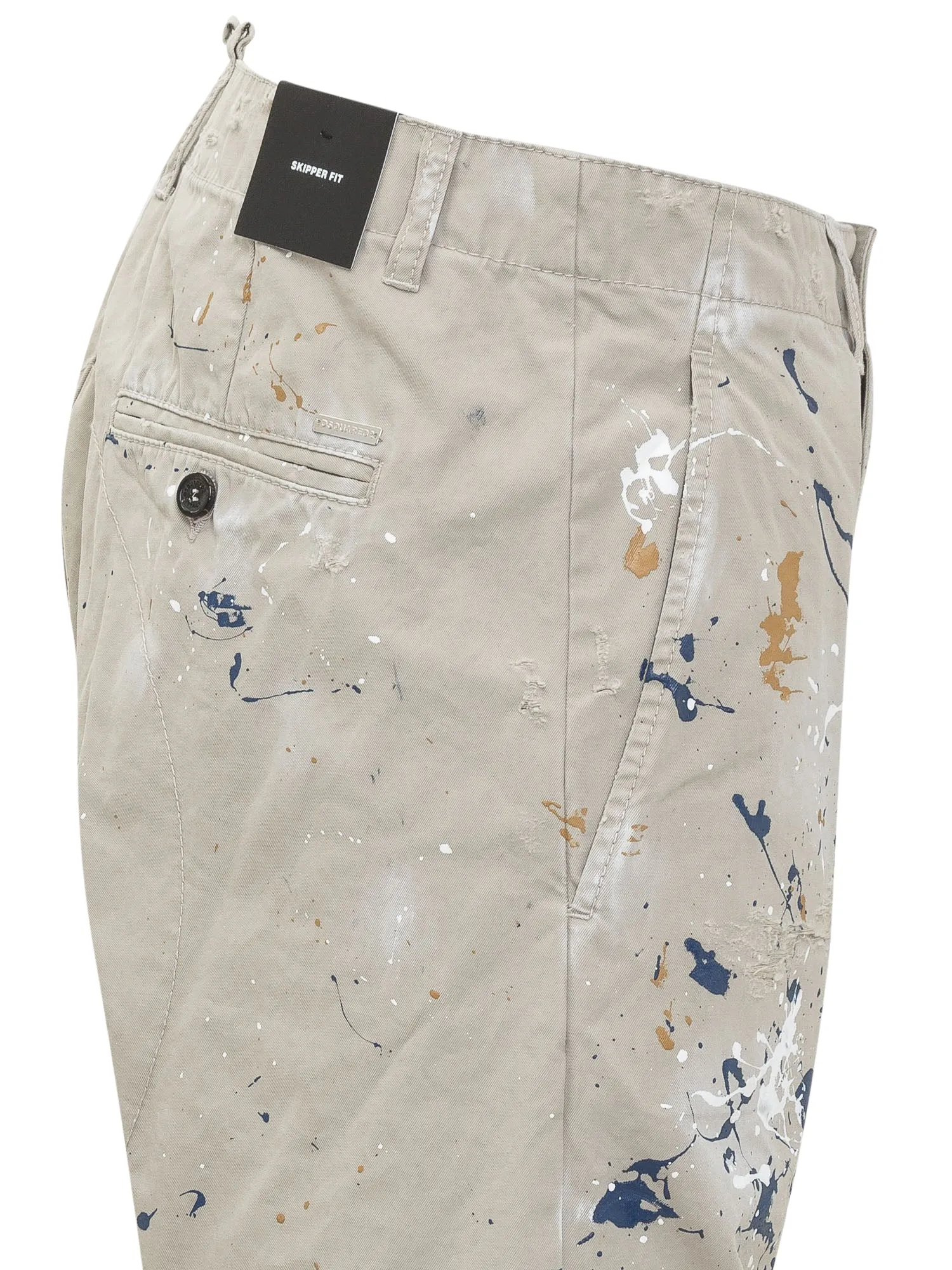 Dsquared2 Logo Patch Paint-Splatter Pants