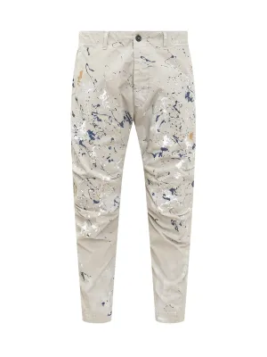 Dsquared2 Logo Patch Paint-Splatter Pants
