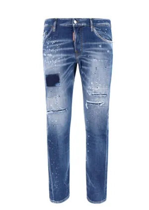 Dsquared2 Logo Patch Vintage Effect Denim Jeans