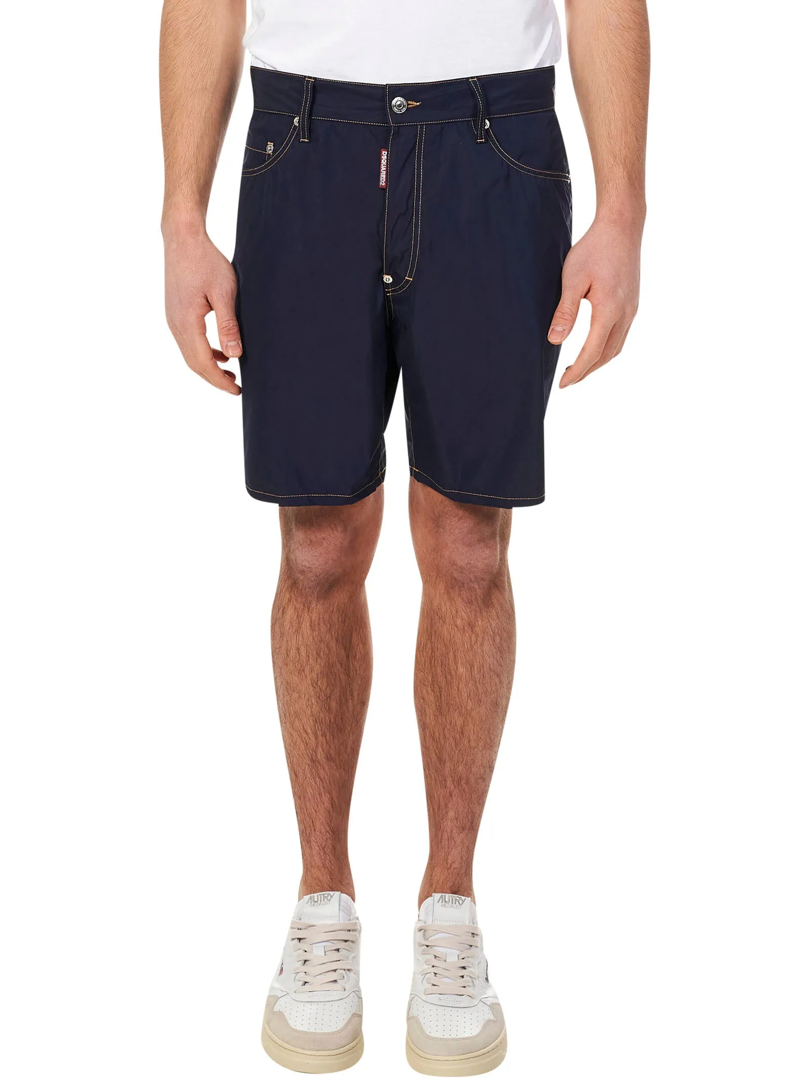 Dsquared2 Logo Patched Denim Shorts
