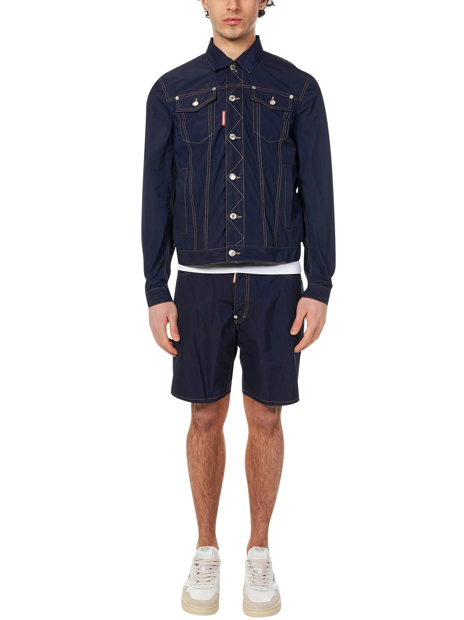 Dsquared2 Logo Patched Denim Shorts