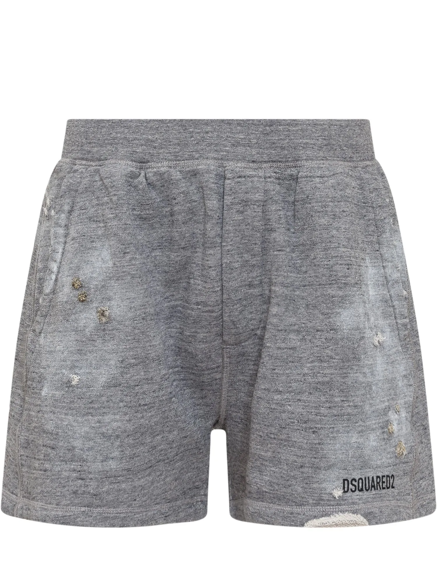 Dsquared2 Logo Print Distressed Shorts