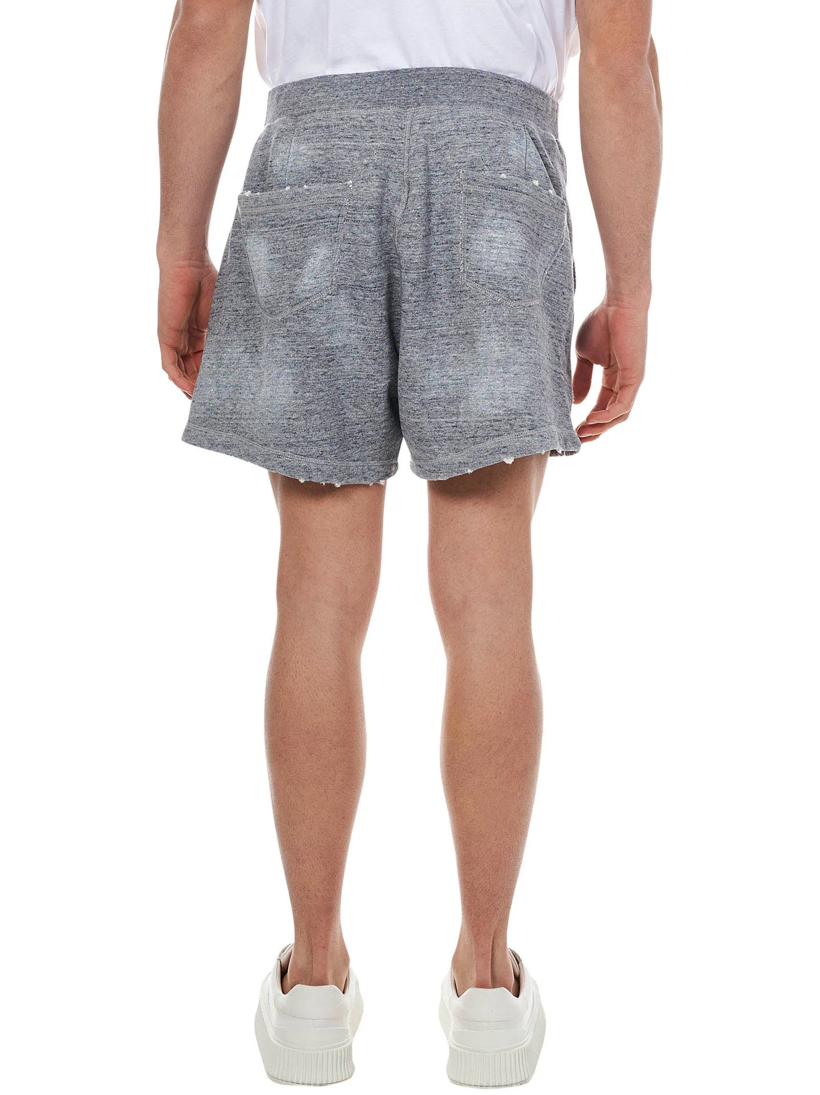 Dsquared2 Logo Print Distressed Shorts
