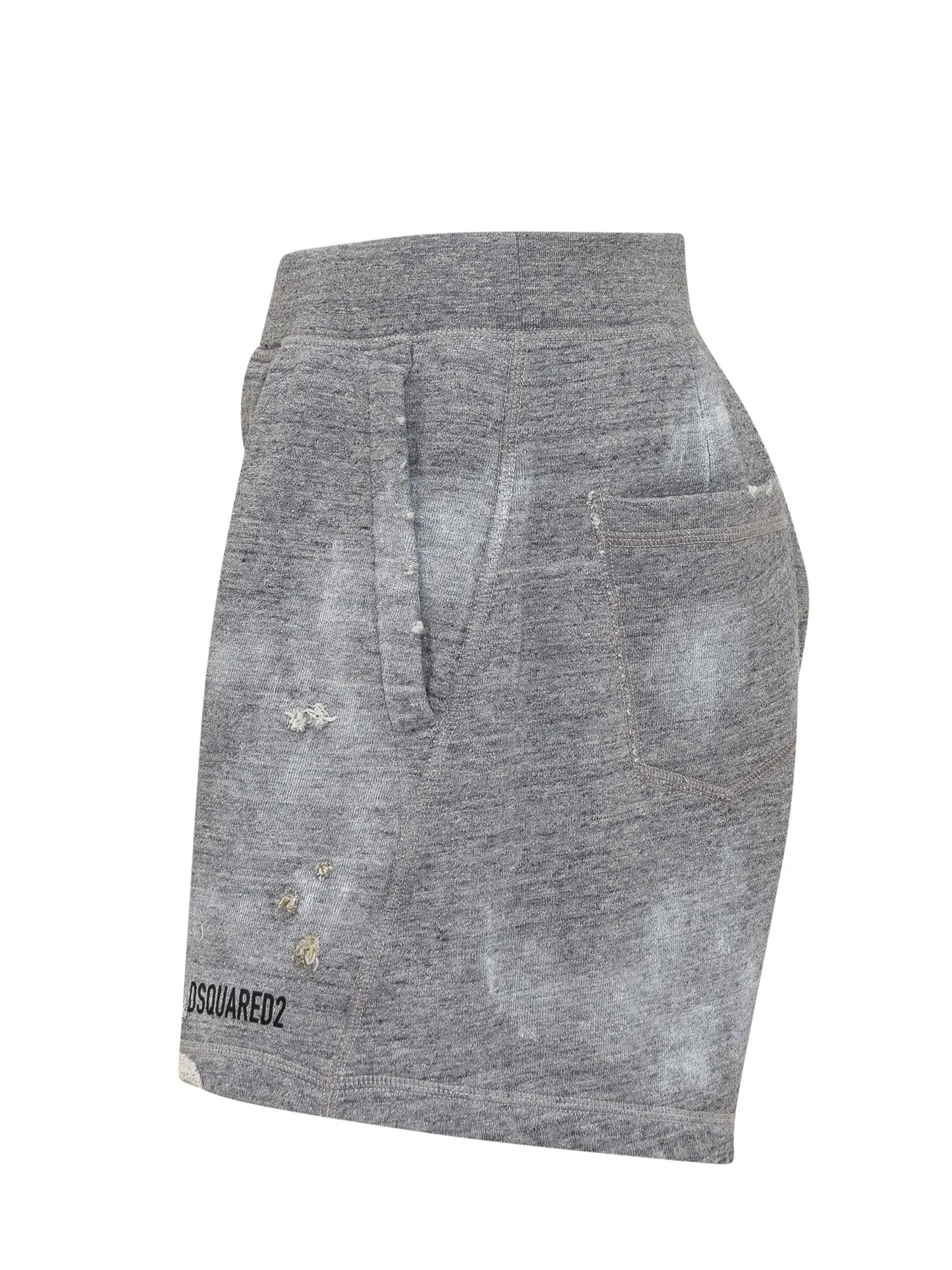 Dsquared2 Logo Print Distressed Shorts