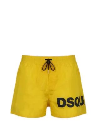 Dsquared2 Logo Printed Drawstring Swim Shorts