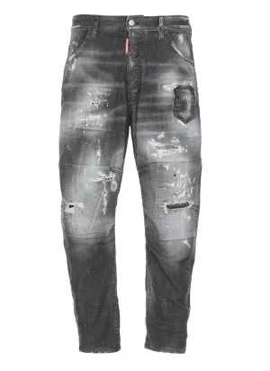 Dsquared2 Logo Tag Distressed Cropped Jeans