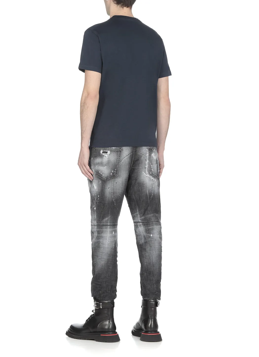 Dsquared2 Logo Tag Distressed Cropped Jeans