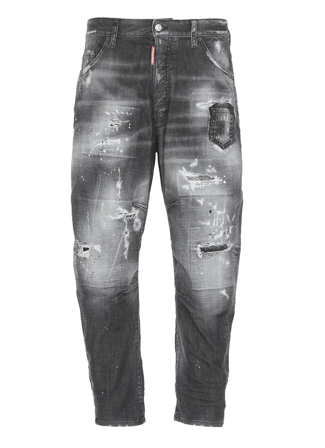 Dsquared2 Logo Tag Distressed Cropped Jeans