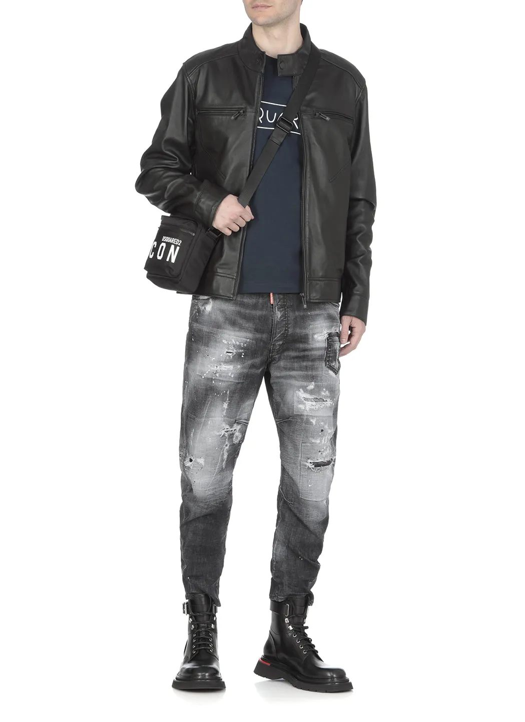 Dsquared2 Logo Tag Distressed Cropped Jeans