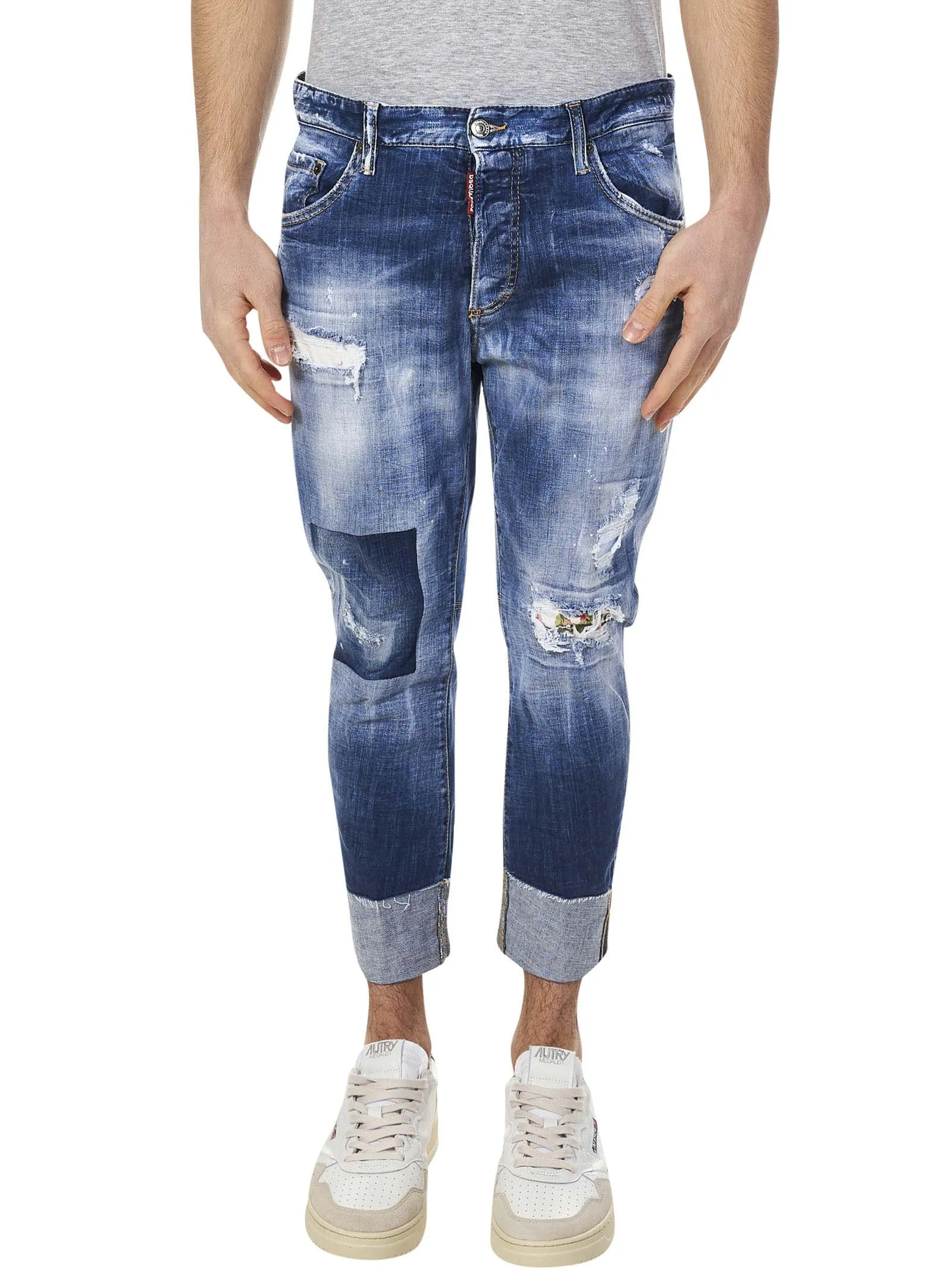 Dsquared2 Patchwork Cropped Jeans