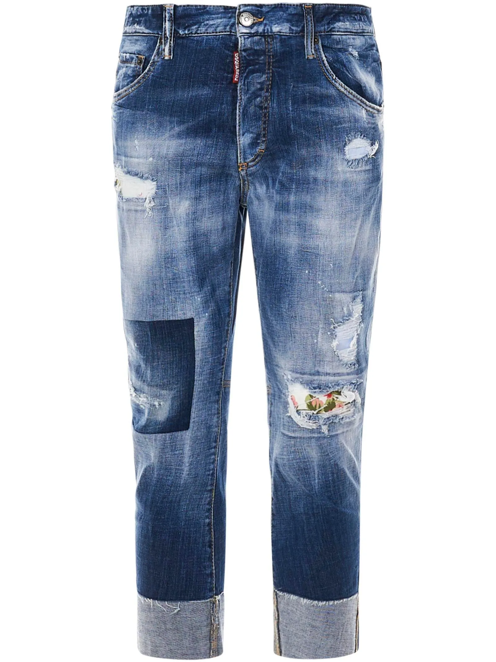 Dsquared2 Patchwork Cropped Jeans