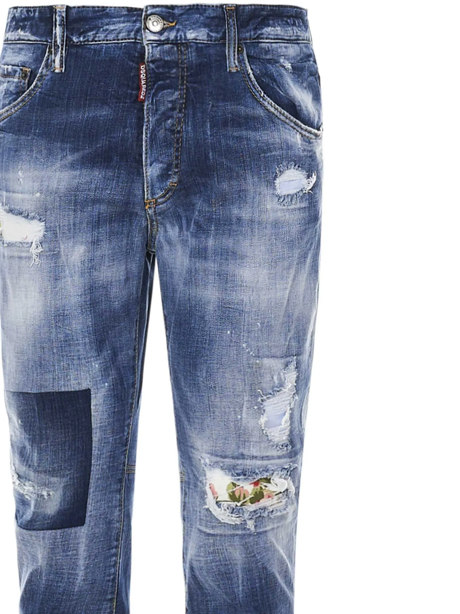 Dsquared2 Patchwork Cropped Jeans