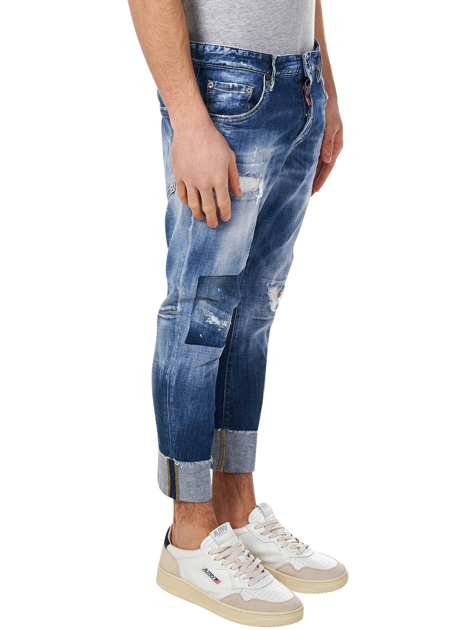 Dsquared2 Patchwork Cropped Jeans