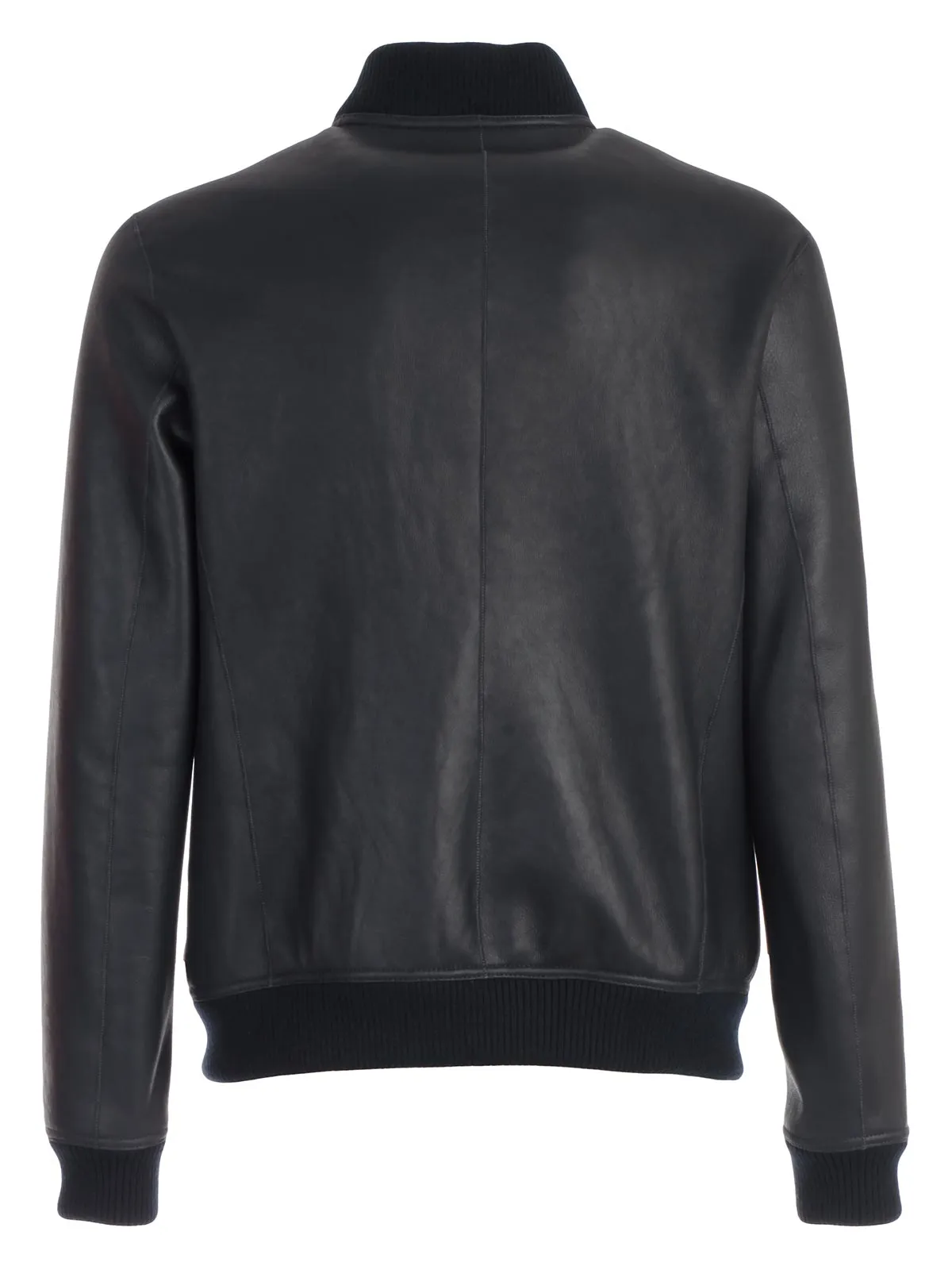 Emporio Armani Zipped Leather Bomber Jacket