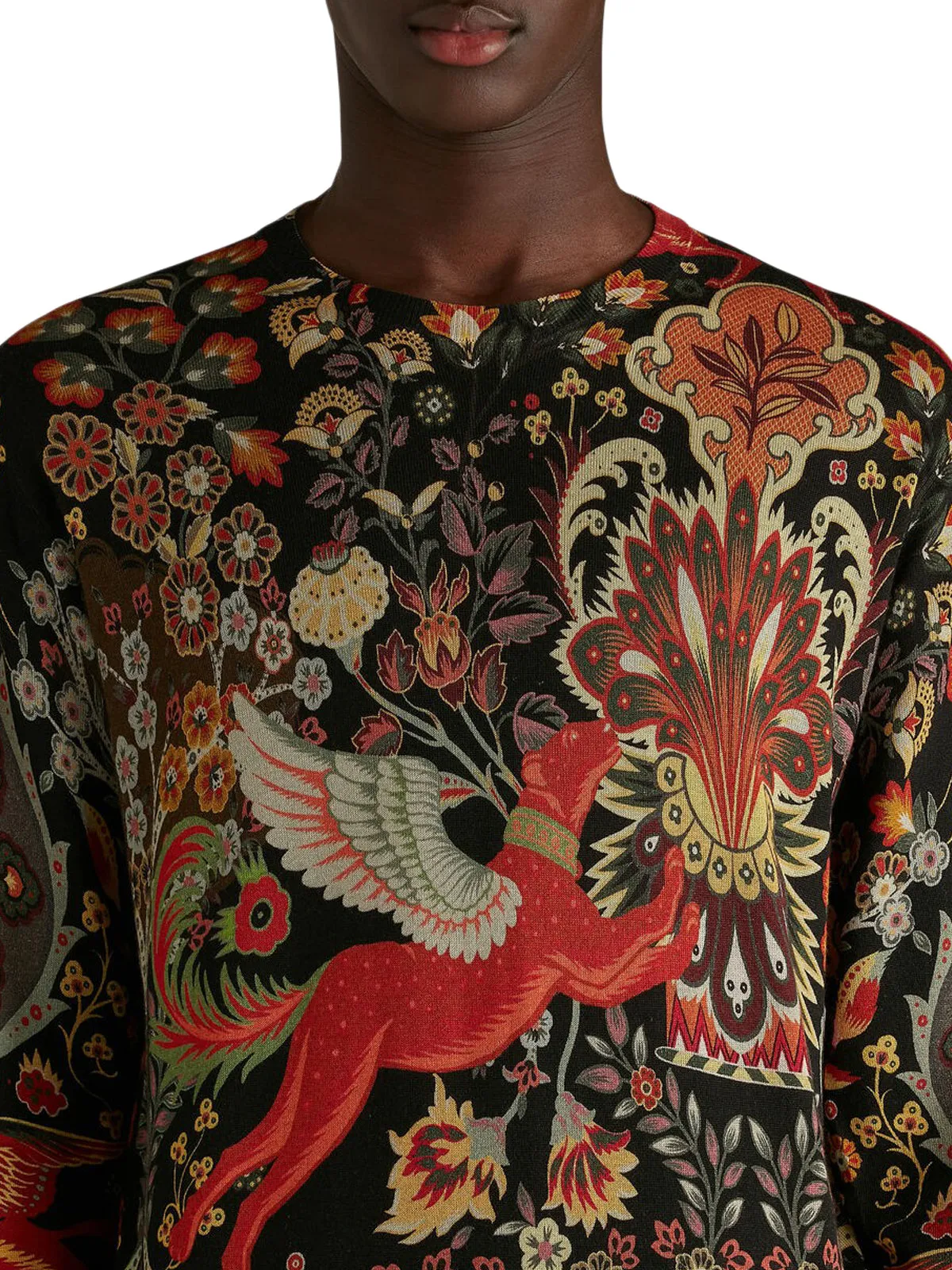 Etro Allover Graphic Print Crewneck Sweater